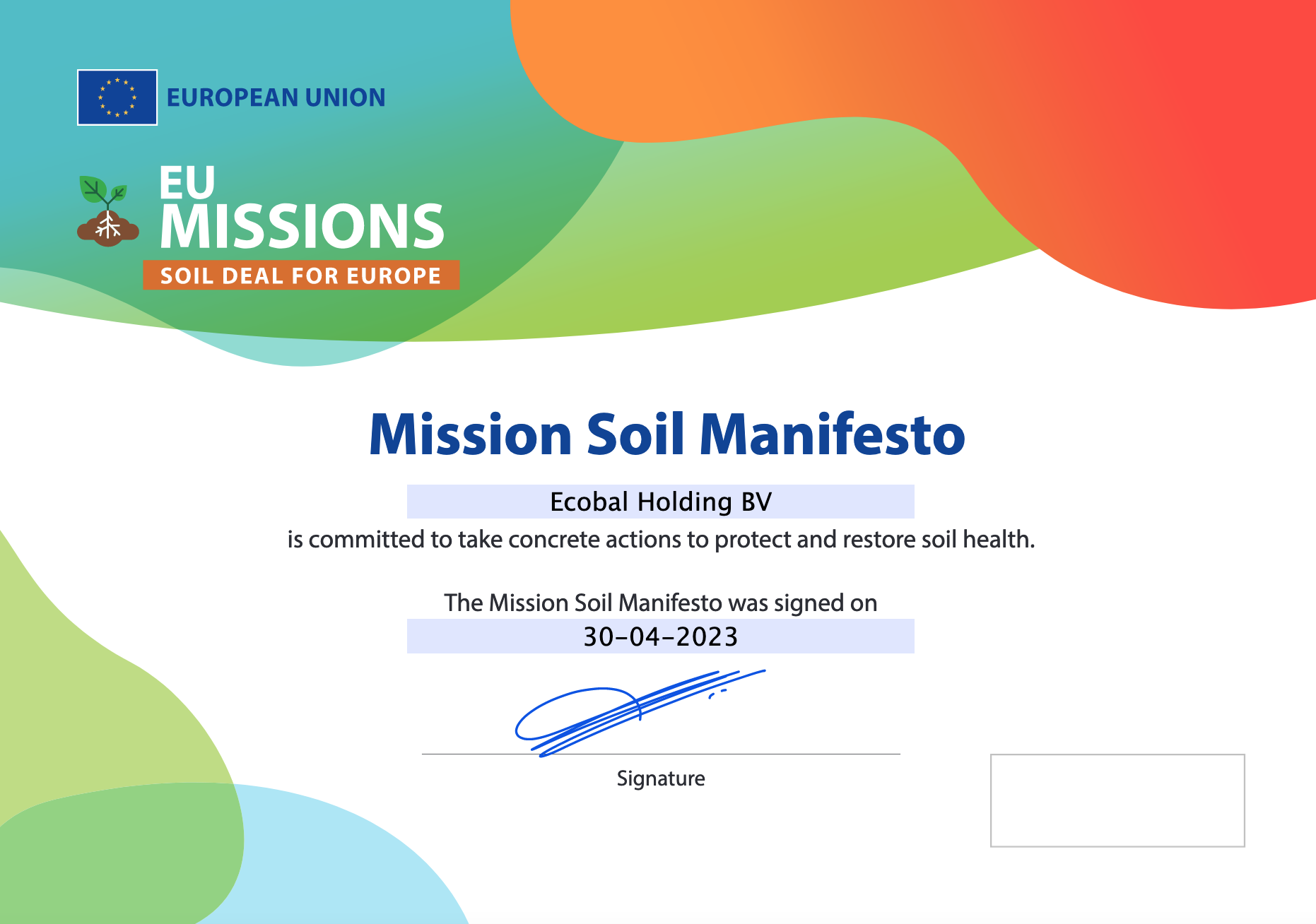 Ecobal joins Mission Soil Manifesto